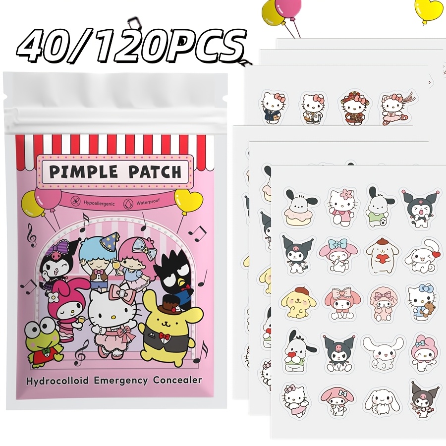 Hydrocolloid Acne Patch - 40/120枚入り ハローキティ アクネパッチ、ハイドロゲル アクネパッチ、装飾コンシーラーステッカー、すべての肌タイプに適しています。