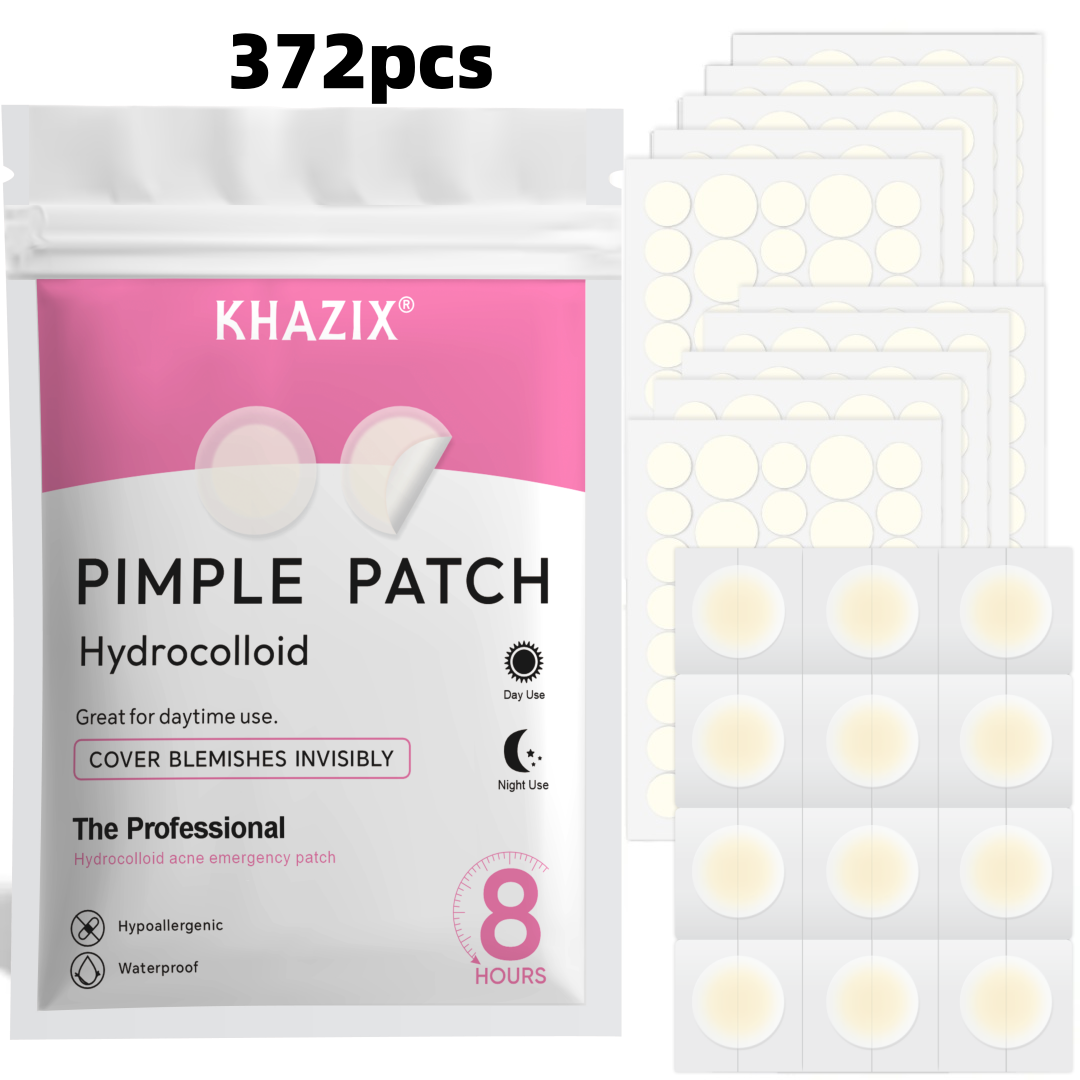 Hydrocolloid Acne Patch - 372枚入りハイドロコロイドニキビパッチ、ハイドロコロイドスポットステッカー、ニキビや傷跡をカバー、夜用スポットステッカー