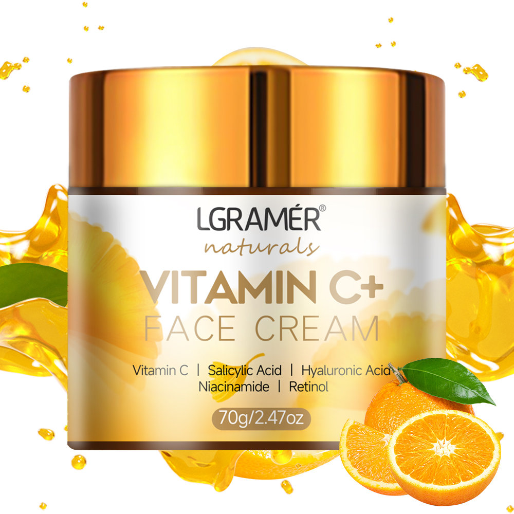 Skincare Glad2Glow - ビタミン C フェイスクリームレチノール滑らかなしわ保湿引き締めヒアルロン酸美白修復スムーズなスキンケア美白クリーム