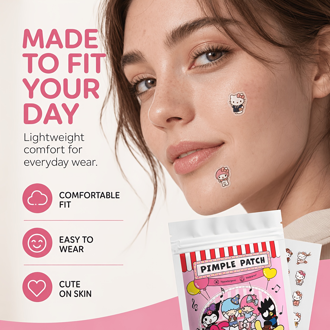 40/120枚入り ハローキティ アクネパッチ、ハイドロゲル - Hydrocolloid Acne Patch のレビューと価格