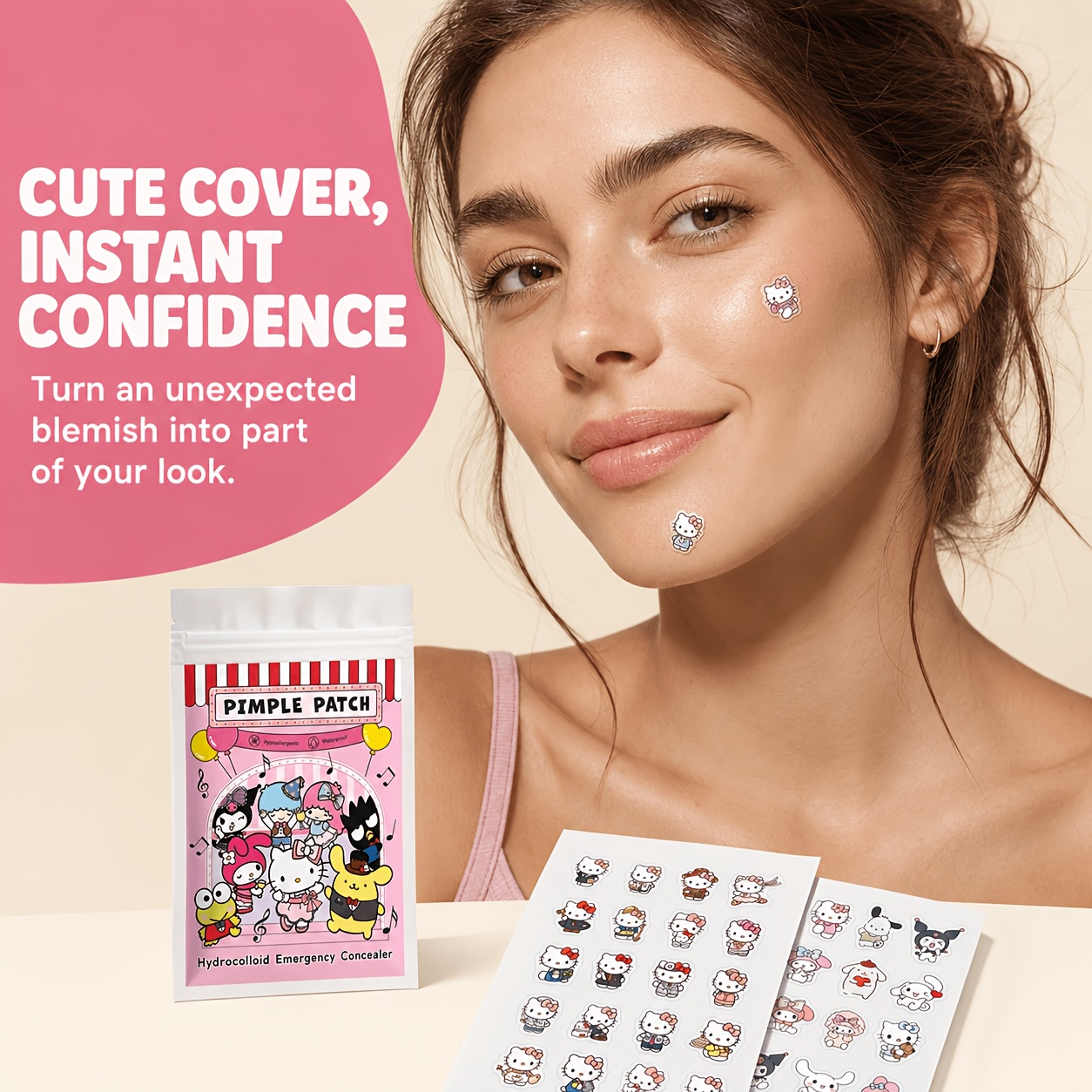 40/120枚入り ハローキティ アクネパッチ、ハイドロゲル - Hydrocolloid Acne Patch のレビューと価格