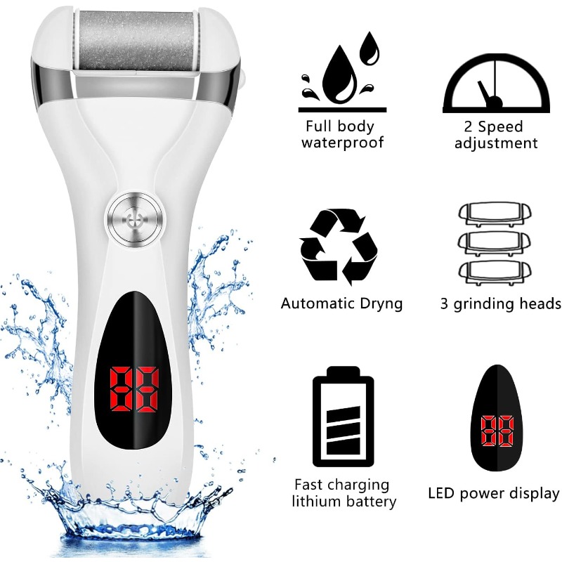 電動フットリムーバーキット 3ヘッド 防水 充電式 かかと角 - Skincare Ingredients Checker のレビューと価格