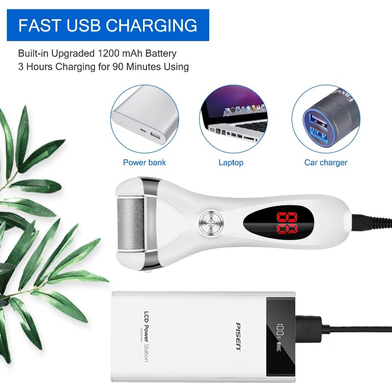 電動フットリムーバーキット 3ヘッド 防水 充電式 かかと角 - Skincare Ingredients Checker のレビューと価格
