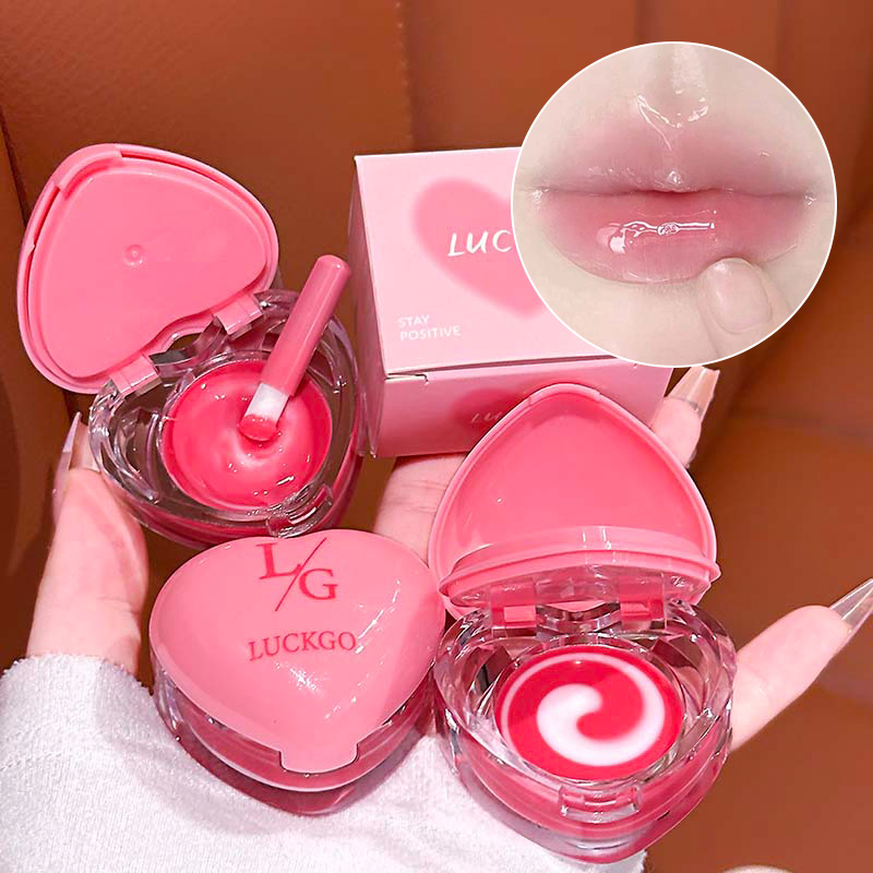 ラックゴー ハート ダブルカラー リップマスク：ピンク色の唇 - Skincare Pink のレビューと価格