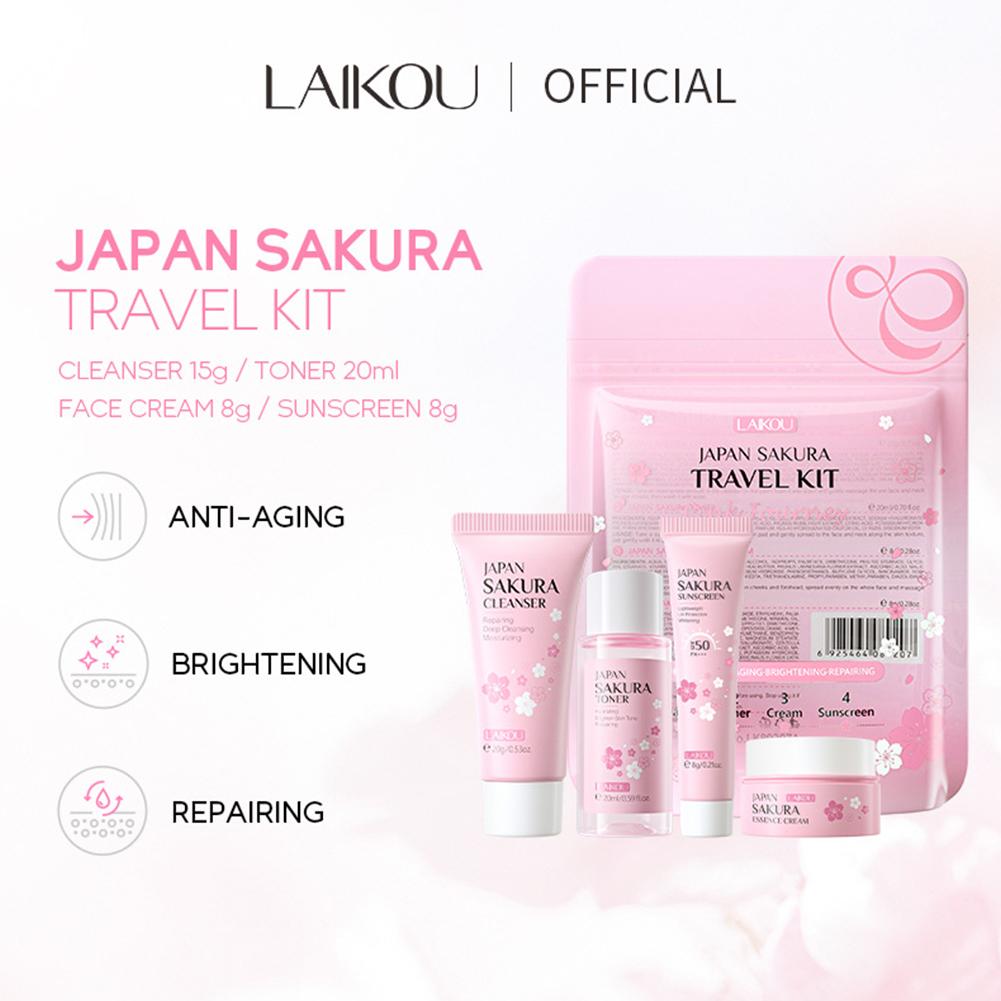 さくらスキンケアセット洗顔料、美容液、トナー、日焼け止め、フ - Skincare Routine のレビューと価格